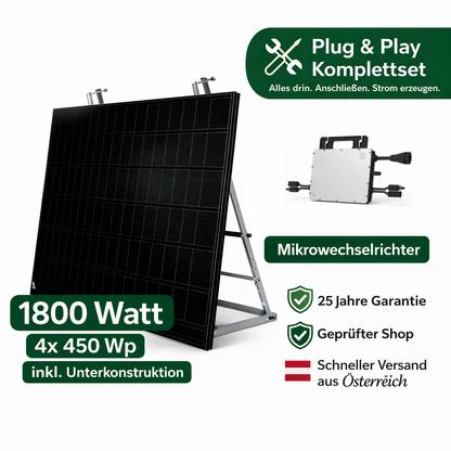 Premium Balkonkraftwerk XXL Komplettset (1800W)