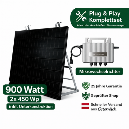 Premium Balkonkraftwerk XL Komplettset (900W)
