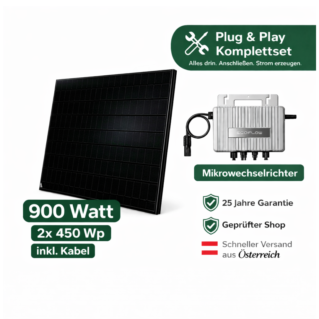 Premium Balkonkraftwerk XL Komplettset (900W)